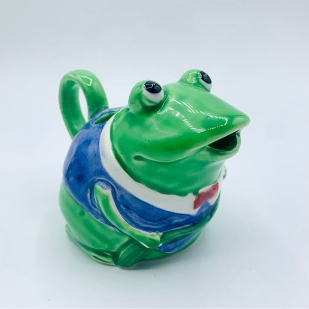 Vintage Mary Ann Baker Hand Painted Frogs Creamer Pitcher